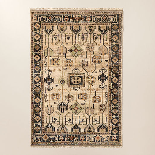 Eros Hand-Knotted Taupe Wool Area Rug 6'x9'