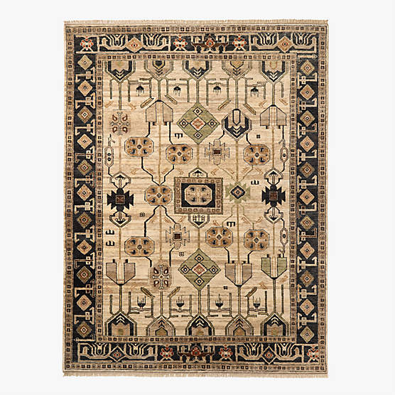 Eros Hand-Knotted Taupe Wool Area Rug 9'x12'