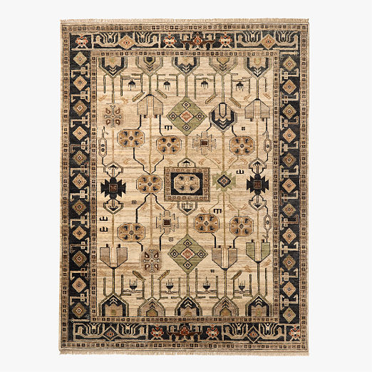 Eros Hand-Knotted Taupe Wool Area Rug 9'x12'