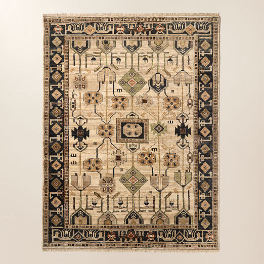 Eros Hand-Knotted Taupe Wool Area Rug 9'x12'