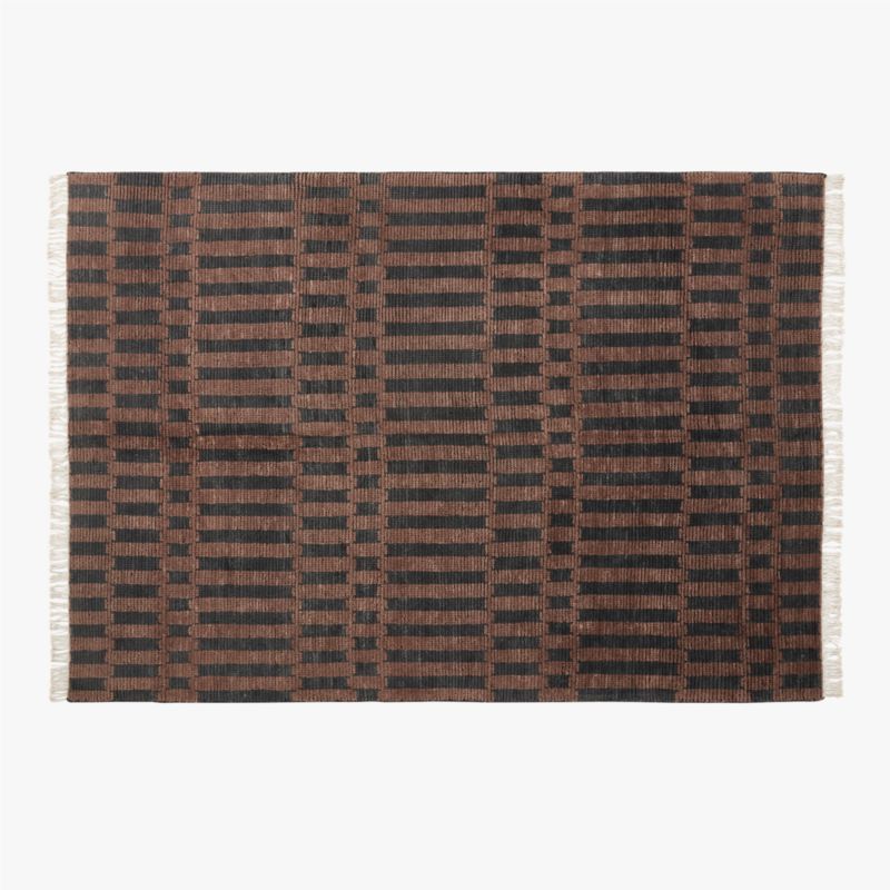 Esme Black/Brown Hand-Knotted Area Rug 6'x9' + Reviews | CB2 Canada