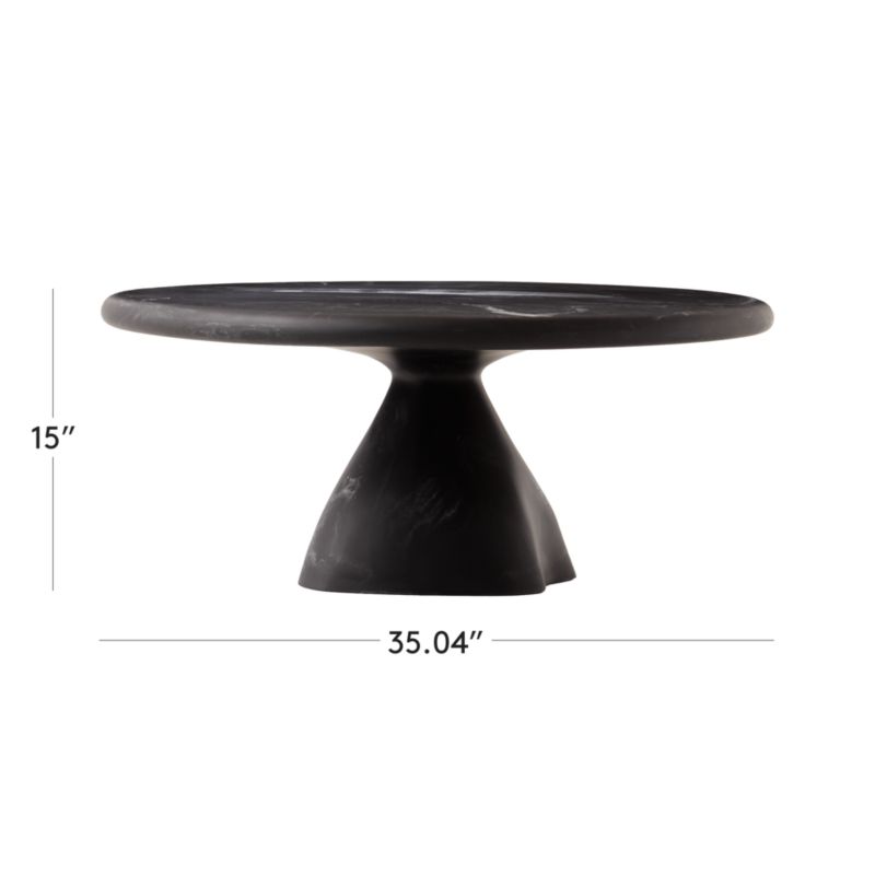 View Espira Round Black Marbled Resin Coffee Table - image 3 of 10