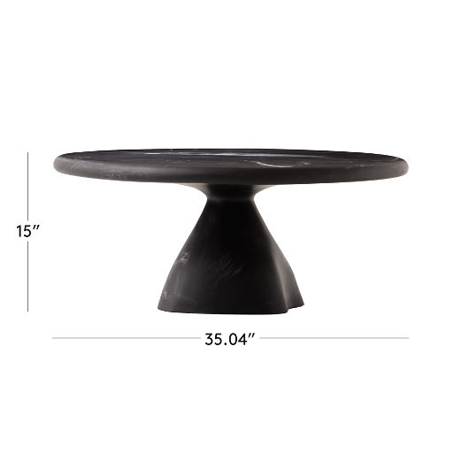 Espira Round Black Marbled Resin Coffee Table