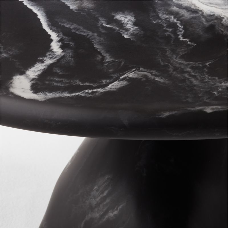 Espira Round Black Marbled Resin Coffee Table - image 7 of 10