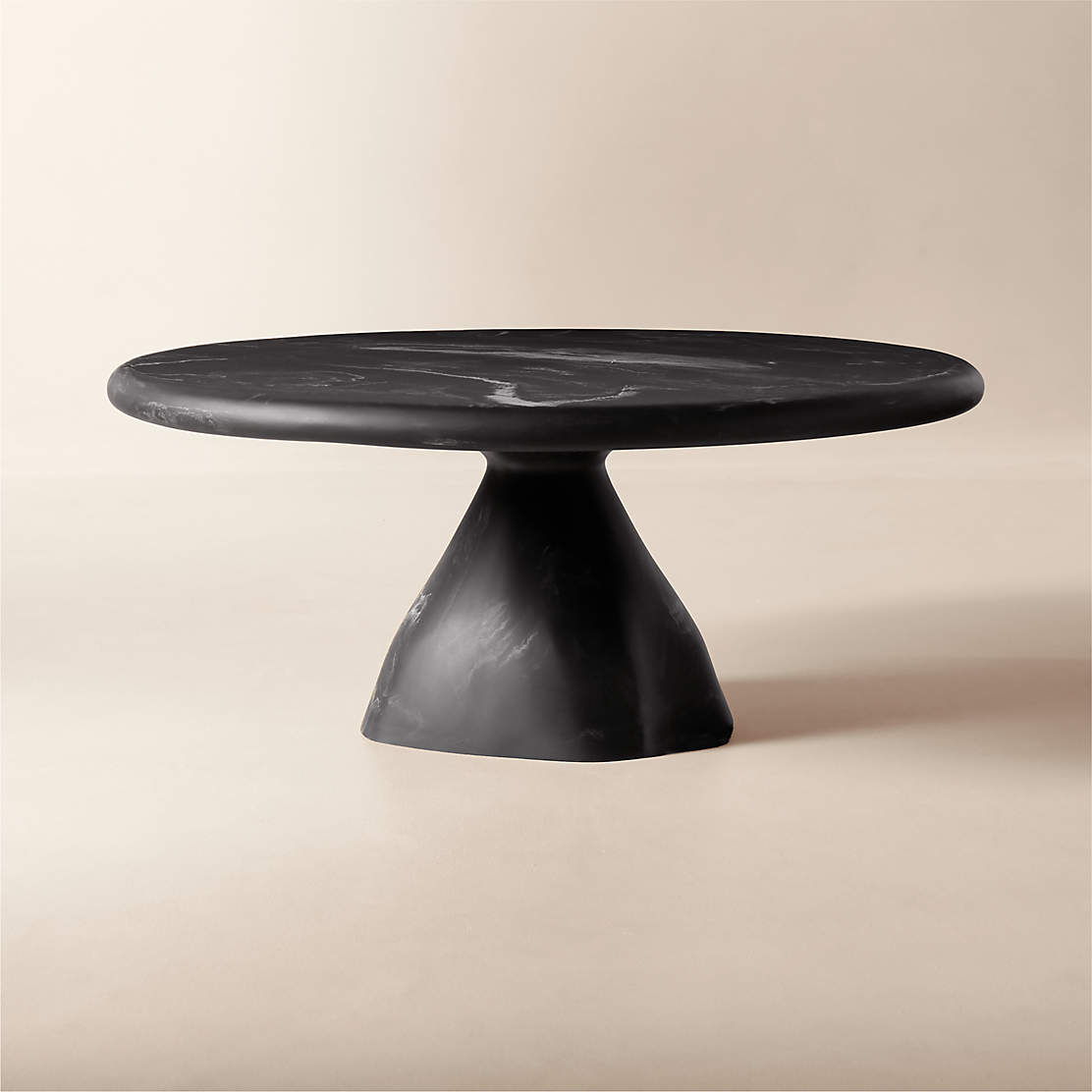 Santoro Round Black Marble Coffee Table + Reviews CB2
