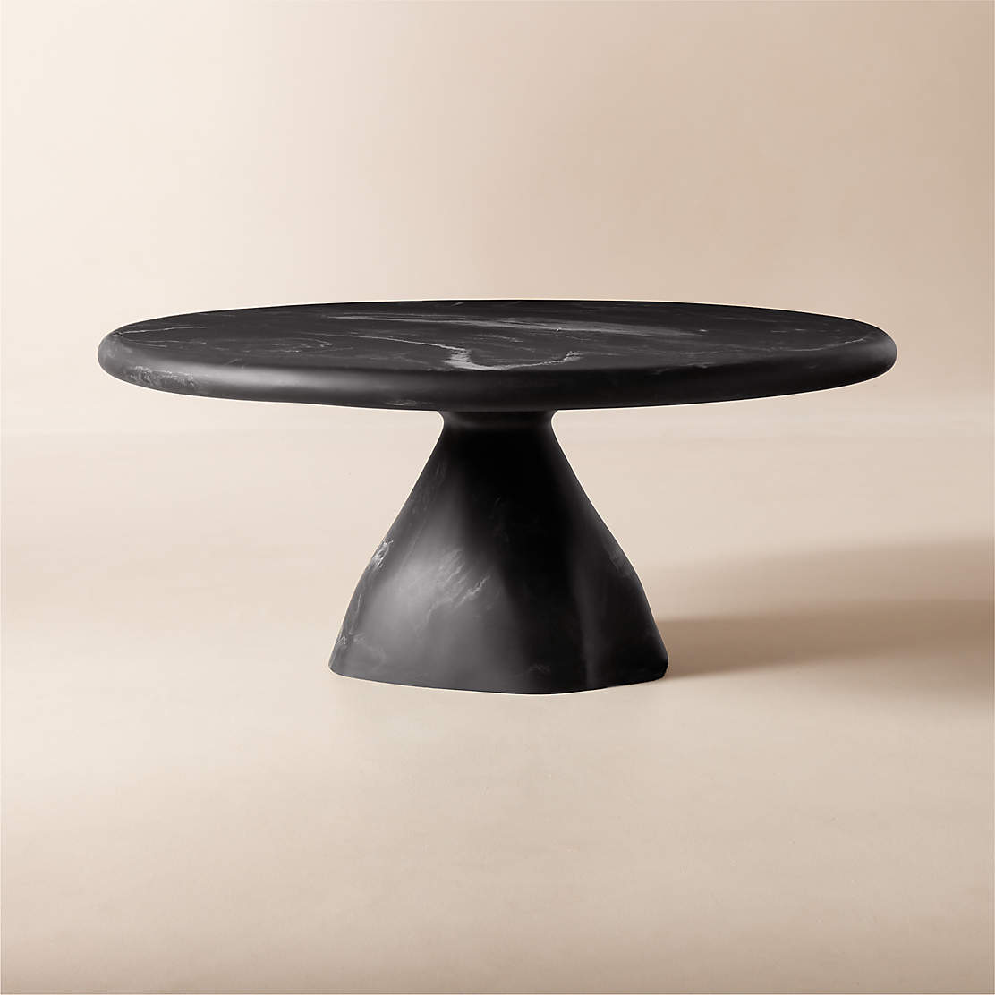 Santoro Round Black Marble Coffee Table + Reviews | CB2