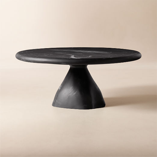 Espira Round Black Marbled Resin Coffee Table