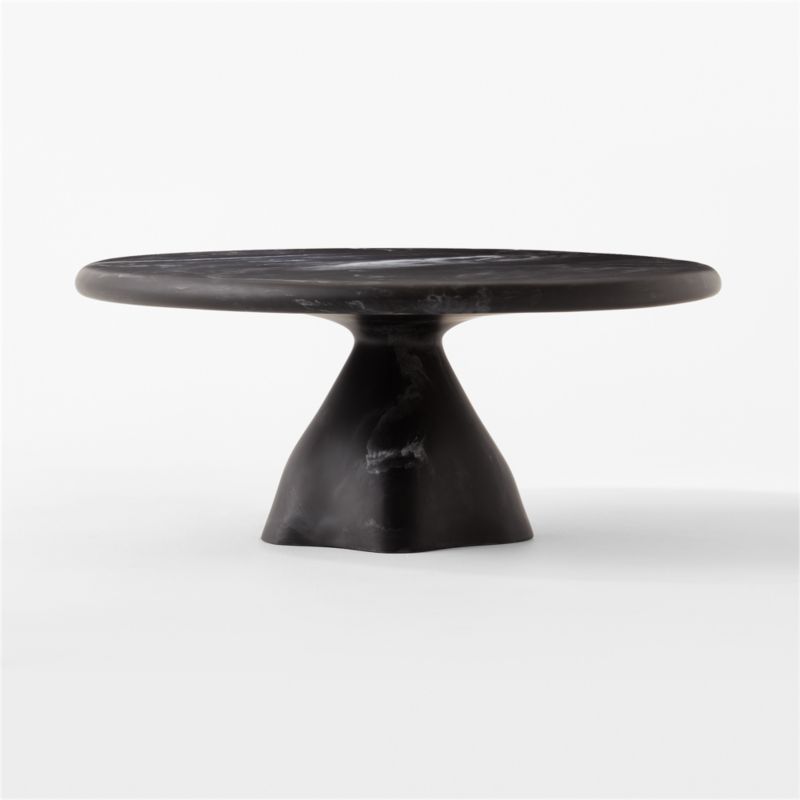 Espira Round Black Marbled Resin Coffee Table - image 5 of 10