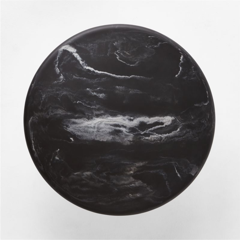 Espira Round Black Marbled Resin Coffee Table - image 8 of 10