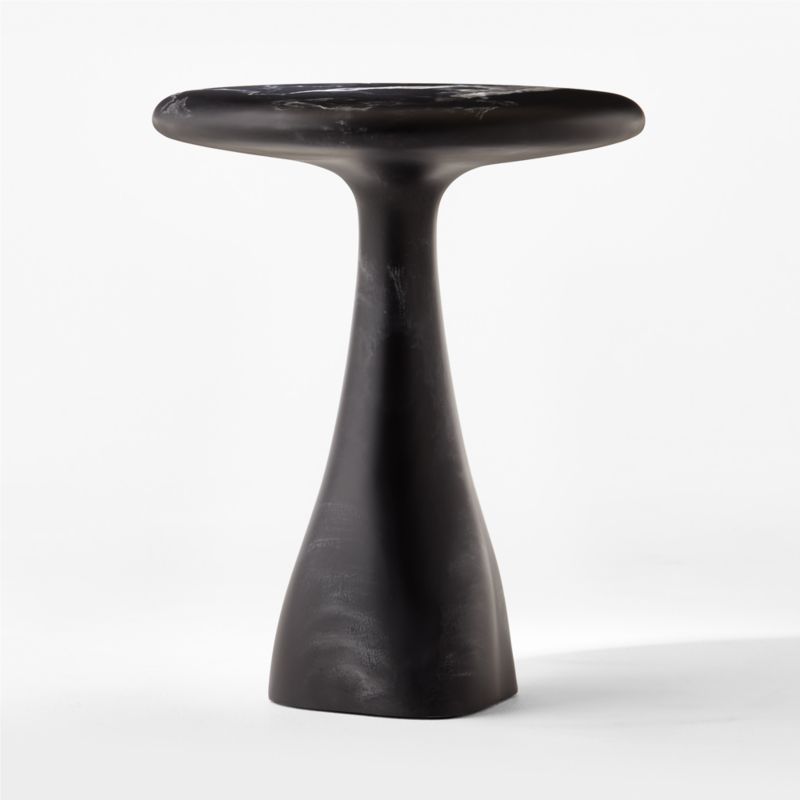 Espira Round Black Marbled Resin Side Table - image 10 of 14