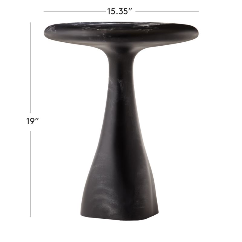 View Espira Round Black Marbled Resin Side Table - image 3 of 14