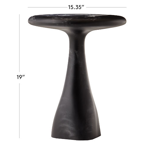 Espira Round Black Marbled Resin Side Table