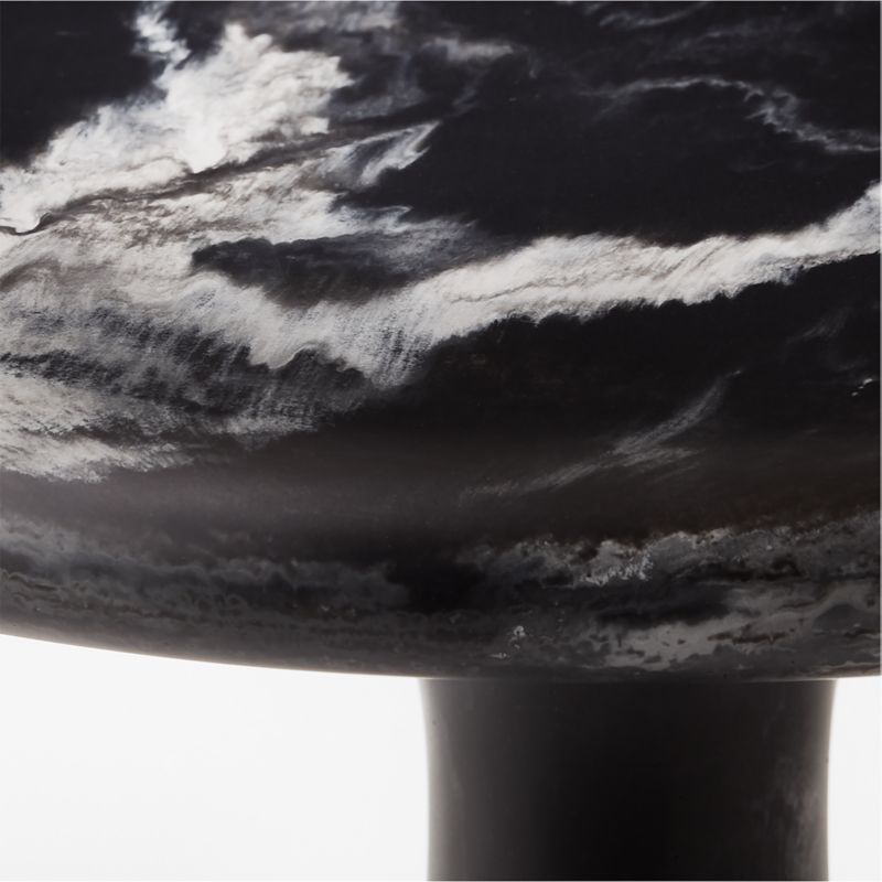 Espira Round Black Marbled Resin Side Table - image 11 of 14