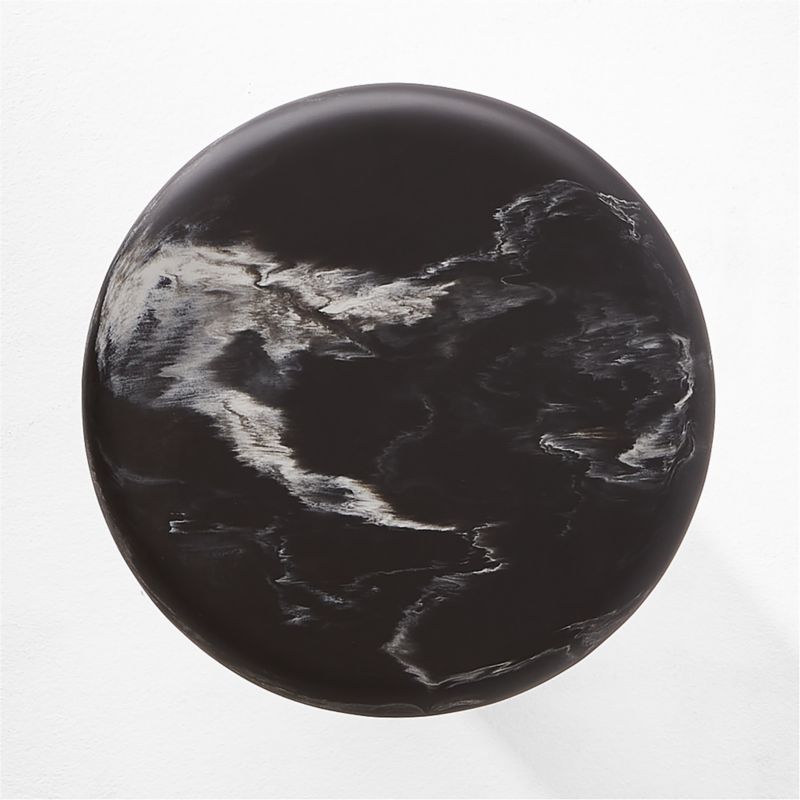 Espira Round Black Marbled Resin Side Table - image 12 of 14