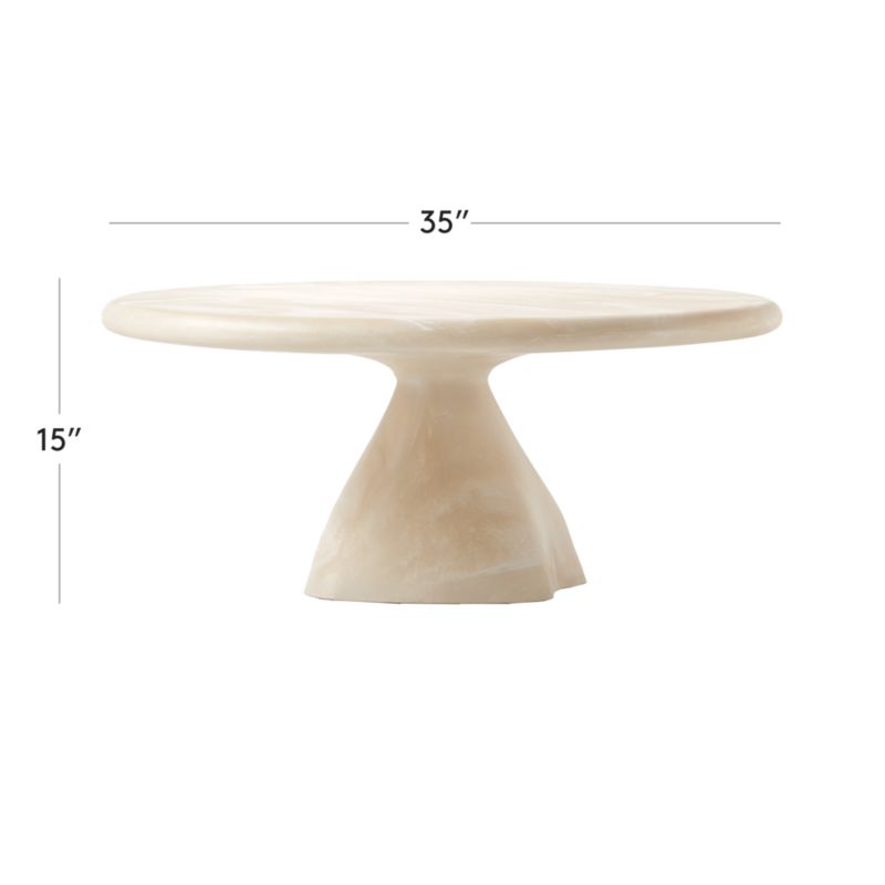 Espira Round Cream Marbled Resin Coffee Table + Reviews | CB2