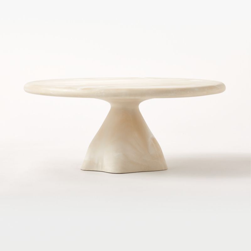 Espira Round Cream Marbled Resin Coffee Table - image 6 of 14