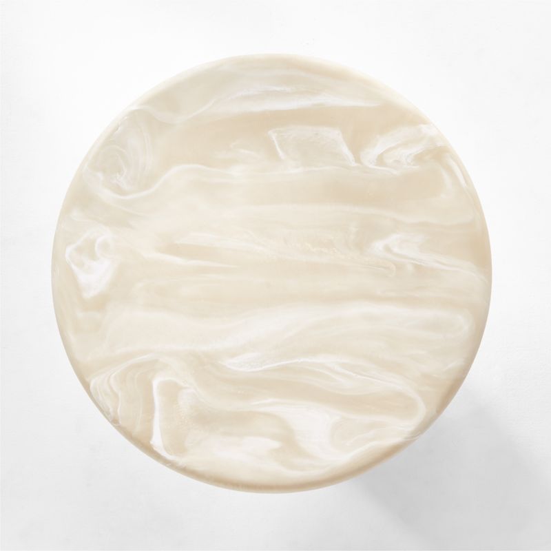 Espira Round Cream Marbled Resin Coffee Table - image 9 of 14