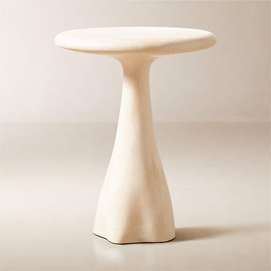 Espira Round Cream Marbled Resin Side Table