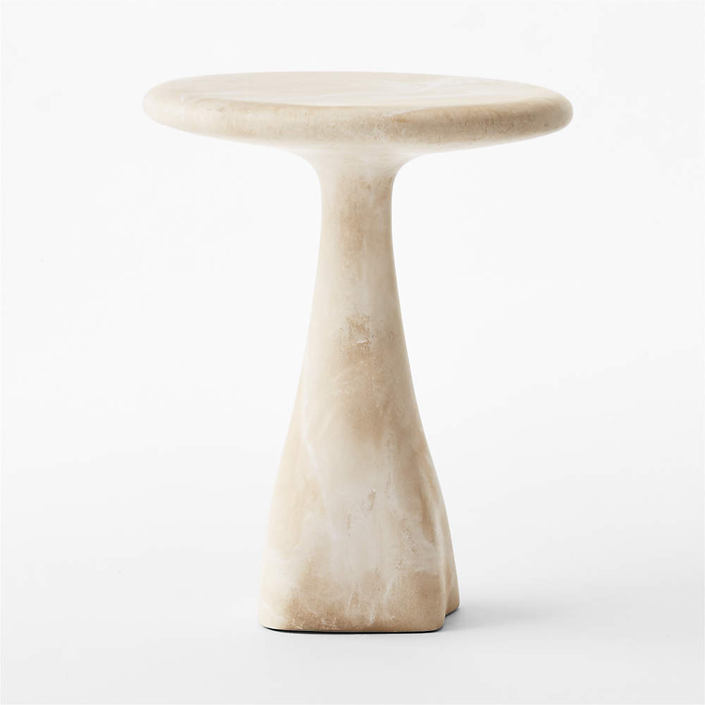 Espira Round Cream Marbled Resin Side Table + Reviews