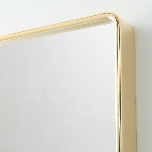 Espressione Unlacquered Brass Rectangular Wall Mirror 24"X36"