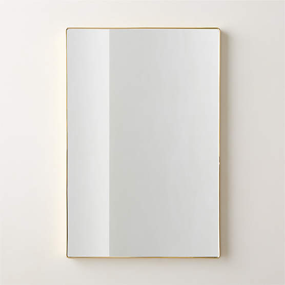 Espressione Unlacquered Brass Rectangular Wall Mirror 24"X36"