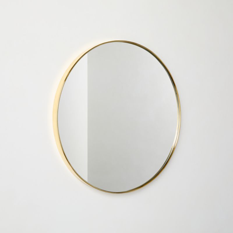 Espressione Unlacquered Brass Round Wall Mirror 24" - image 3 of 4