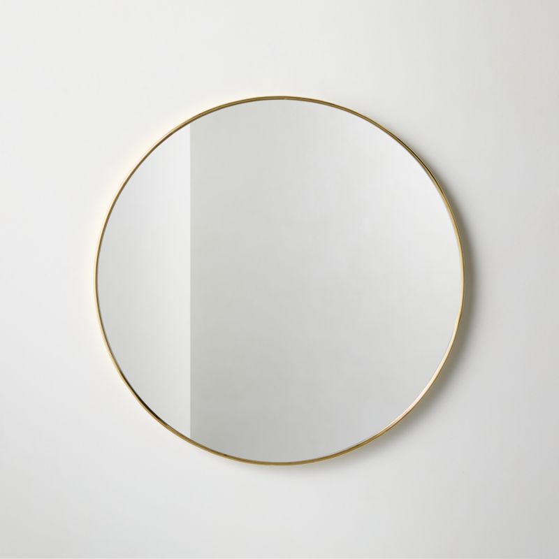 Espressione Unlacquered Brass Round Wall Mirror 24" - image 0 of 4