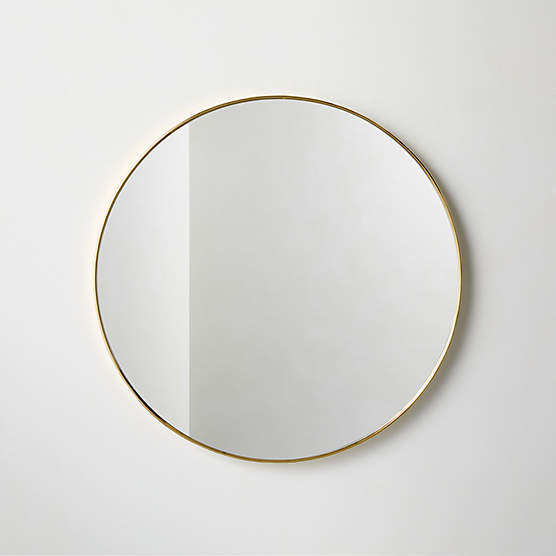 Espressione Unlacquered Brass Round Wall Mirror 24"