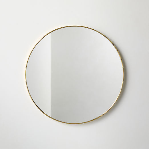 Espressione Unlacquered Brass Round Wall Mirror 24"