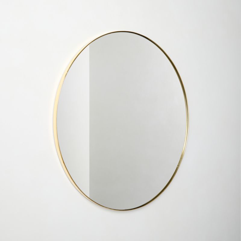 Espressione Unlacquered Brass Round Wall Mirror 36" - image 3 of 4