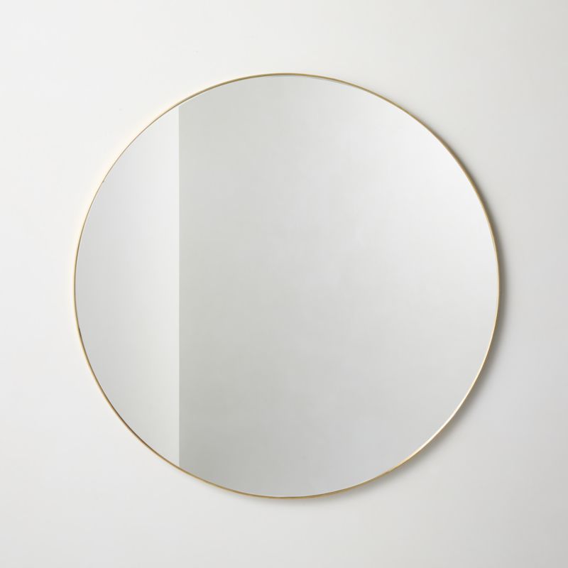 Espressione Unlacquered Brass Round Wall Mirror 36" - image 0 of 4