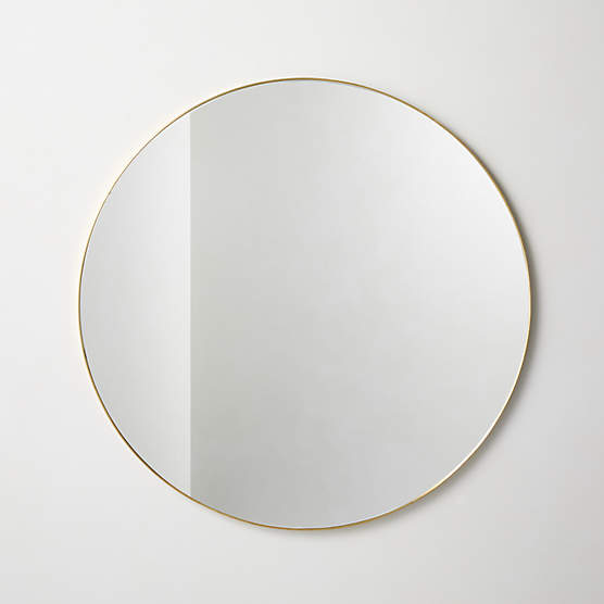 Espressione Unlacquered Brass Round Wall Mirror 36"