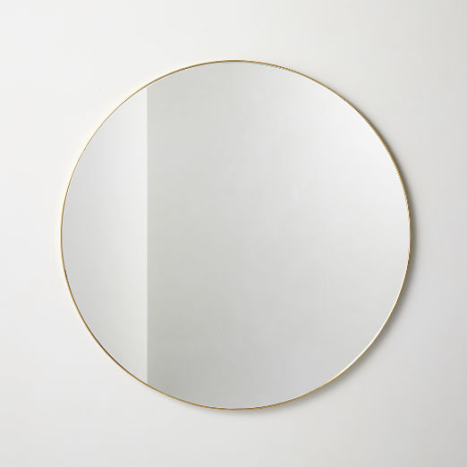 Espressione Unlacquered Brass Round Wall Mirror 36"