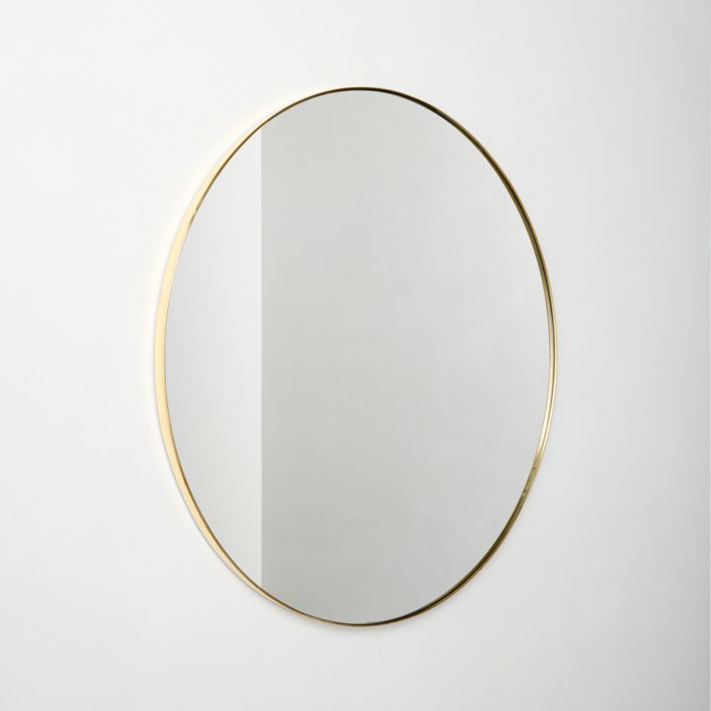 Espressione Unlacquered Brass Round Wall Mirror 48" - image 3 of 4