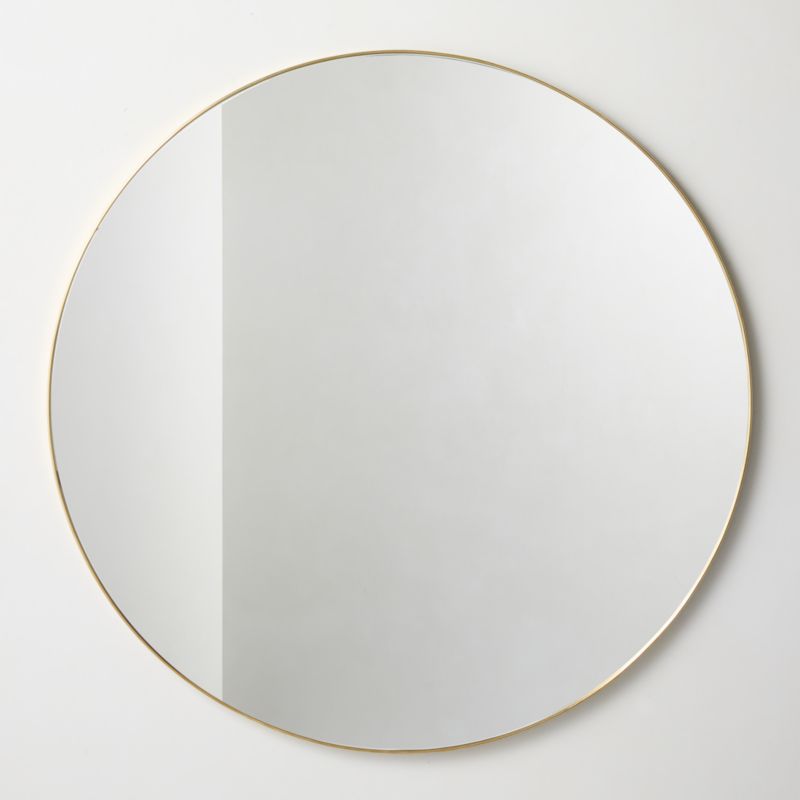 Espressione Unlacquered Brass Round Wall Mirror 48" - image 0 of 4