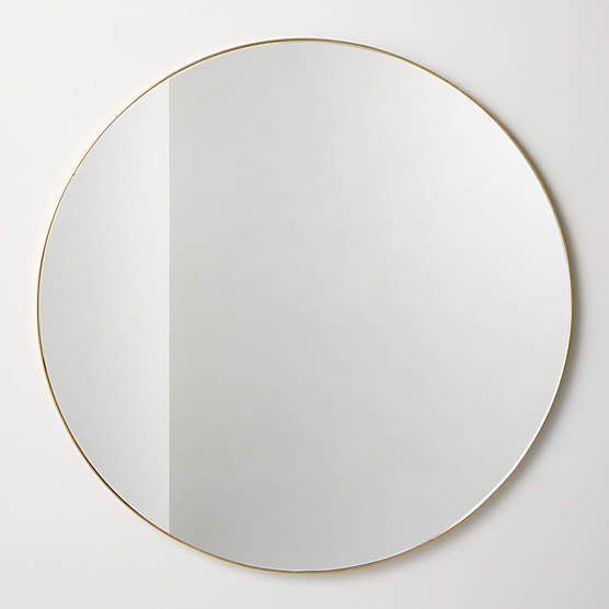 Espressione Unlacquered Brass Round Wall Mirror 48"