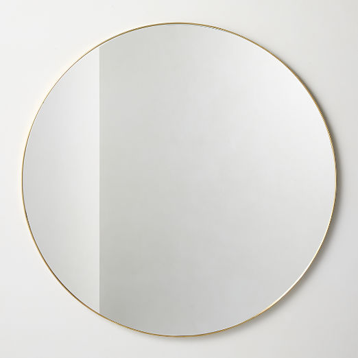 Espressione Unlacquered Brass Round Wall Mirror 48"