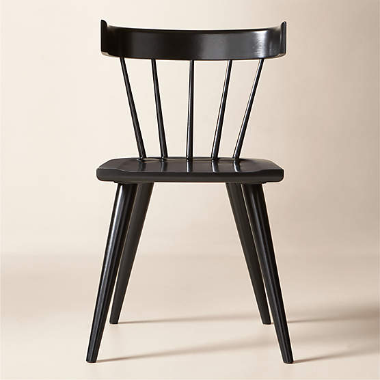 Essential Black Wood Dining Chair by Paul McCobb
