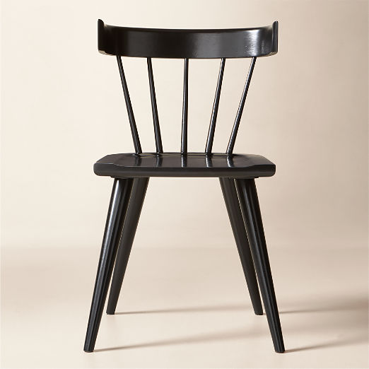 Essential Black Wood Dining Chair by Paul McCobb