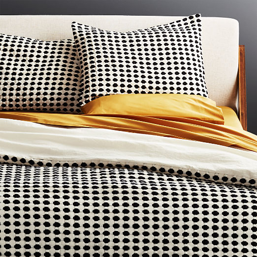 Estela Black and White Organic Cotton Duvet Cover and Shams