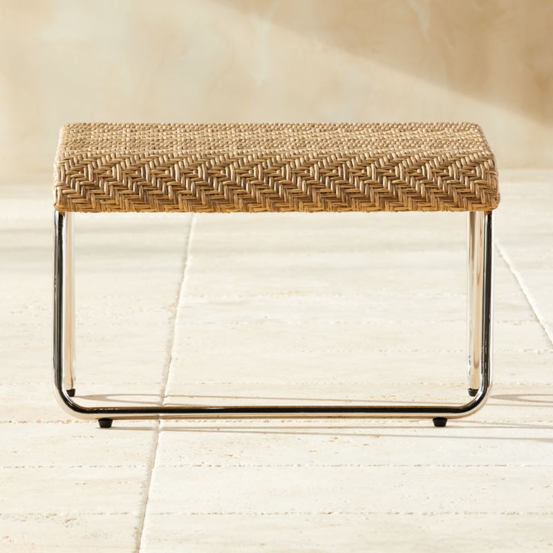 Estela Herringbone Outdoor Ottoman Cover - image 3 of 4