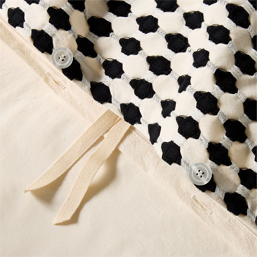 Estela Black and White Full/Queen Organic Cotton Duvet Cover