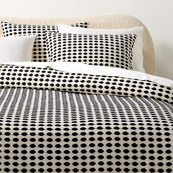 Estela Black and White Full/Queen Organic Cotton Duvet Cover