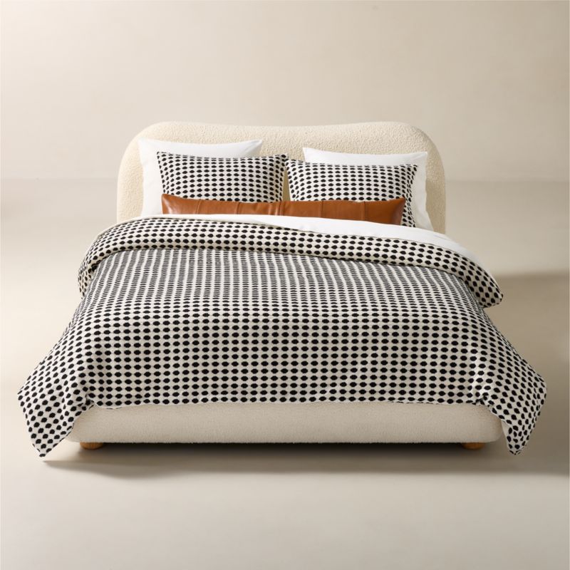 Estela Black and White Organic Cotton Euro Pillow Shams Set of 2 - image 5 of 9