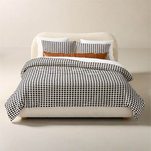 Estela Black and White Full/Queen Organic Cotton Duvet Cover