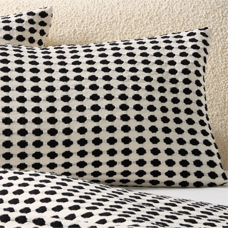 View Estela Black and White Organic Cotton King Pillow Shams Set of 2 details