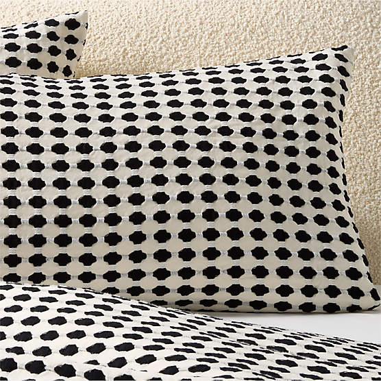 Estela Black and White Organic Cotton King Pillow Shams Set of 2