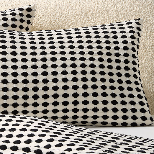 Estela Black and White Organic Cotton Standard Pillow Shams Set of 2