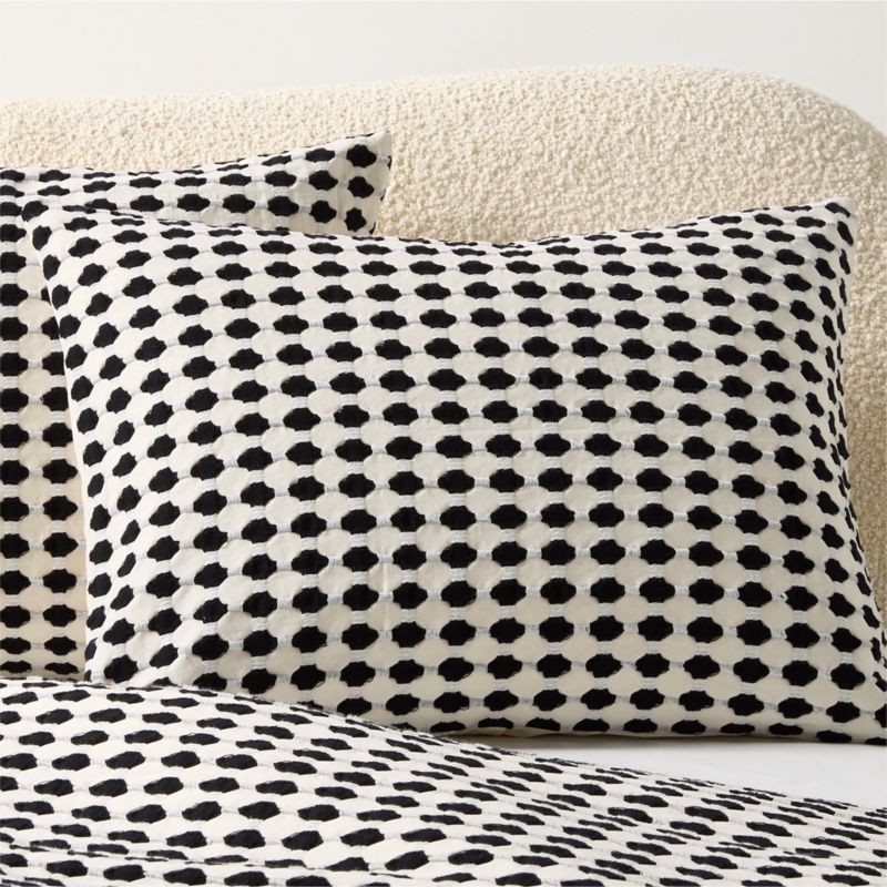 Viewing product image Estela Black and White Organic Cotton Standard Pillow Shams Set of 2 - image 1 of 9