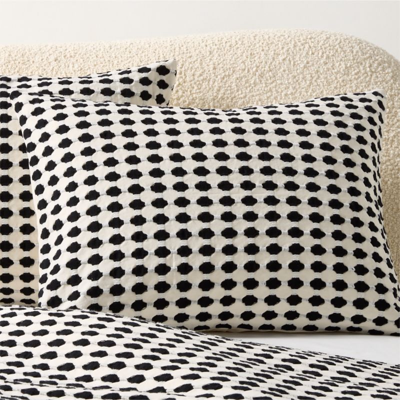 View Estela Black and White Organic Cotton Standard Pillow Shams Set of 2 details